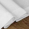 Obrus biały 140x220 cm o płóciennym splocie BIANCA 1 z dodatkiem błyszczącej nici wykończony podwójną listwą na brzegach