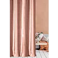Zasłona szyta na taśmie 5 cm SAFARI 1 pudrowo różowa z miękkiej welwetowej tkaniny z połyskiem i poziomym prążkiem