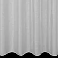Firana szyta na przelotkach biała z matowej, półprzeźroczystej tkaniny, wykończonej obciążnikiem