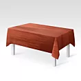 Obrus szyty SAFARI rudy z miękkiej welwetowej tkaniny z połyskiem
