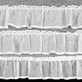 Zazdrostka biała z etaminy zdobiona falbankami 150x45 cm szelki LILIA