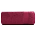Ręcznik kąpielowy 70x140 cm bawełniany kolor amarantowy z żakardową bordiurą w stylu eko 500 g/m2 LORITA
