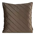 Poszewka na poduszkę 45x45 cm welwetowa jasnobrązowa z geometrycznym przeszywanym wzorem NALA Eurofirany Premium