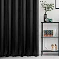 Zasłona szyta na taśmie 5 cm czarna z tkaniny strukturalnej z delikatnym połyskiem