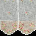 Tkanina firanowa zazdrostka z etaminy zdobiona haftem drobnych kwiatuszków