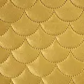 Narzuta welwetowa musztardowa 170x210 cm pikowana metodą hot press z motywem rybiej łuski ARIEL Eurofirany Classic