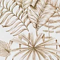 Zasłona biało, beżowa z nadrukiem egzotycznych liści, welwetowa 140x270 cm taśma/szelki - SABA