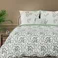 Pościel 220x200 cm z mieszanki włókien kolor biały, zielony zdobiony motywem roślinnym CLARISSA Design 91