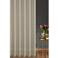 Firana szyta na taśmie 5 cm kremowa z matowej grubej etaminy wykończonej obciążnikiem