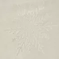 Koc świąteczny 150x200 cm kremowy, złoty zdobiony nadrukiem śnieżynek