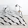 Narzuta naturalno, czarna 200x220 cm z nadrukiem geometrycznym pikowana techniką hot press GEO 1 Design 91