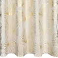 Zasłona kremowo, szampańska z nadrukiem liści, welwetowa 135x250 przelotka ARIA