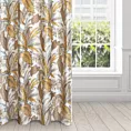 Zasłona beżowo, biała z wzorem egzotycznych liści 140x250 cm przelotka - BARI - Design 91