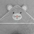 Ręcznik kąpielowy dziecięcy 100x100 cm bawełniany kolor srebrny 350g/m2 z kapturem BABY 71