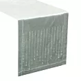 Bieżnik na stół srebrny 35x220 cm welwetowy ROYAL 3 z cyrkoniami