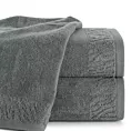 Ręcznik do rąk 30x50 cm bawełniany kolor szary z ozdobną błyszczącą bordiurą 500 g/m2 MARGO