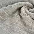 Ręcznik do rąk 30x50 cm bawełniany kolor srebrny zdobiony prążkami z błyszczącej nici 500 g/m2 LUNARI