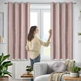 Zasłona różowa z tkaniny welurowej 140x180 cm przelotka - Dora