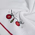 Ręcznik do rąk świąteczny 30x50 cm bawełniany kolor biały,czerwony zdobiona świątecznym haftem 450 g/m2 GERDA