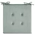 Poduszka na krzesło 40 x 40 x 3 cm  welwetowa szałwiowa z ozdobnym pikowaniem i praktycznymi troczkami GAJA