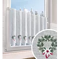 Tkanina firanowa zazdrostka zdobiona świątecznym haftem