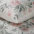 Pościel 220x200 cm bawełniana kolor biały. jasnoróżowy z wzorem kwiatowym w romantycznym stylu SPRING 13