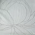 Bieżnik na stół biały 35x180 cm welwetowy BLINK 12 z dużym wzorem kwiatu lotosu