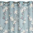 Dekoracja okienna błękitno, kremowa z etaminy w stylu eko z motywem kwiatów 140x250 cm przelotka - LUNA