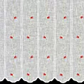 Tkanina firanowa zazdrostka zdobiona haftem drobnych kwiatuszków