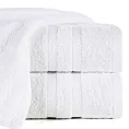 Ręcznik kąpielowy 70x140 cm bawełniany kolor biały z ozdobną bordiurą 500 g/m2 MILO