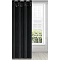 Zasłona czarna z welwetu zdobiona cekinami 140x250 cm przelotka - JASPER