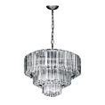 Lampa wisząca do salonu transparentna, srebrna DANA ze szklanymi elegackimi zawieszkami, możliwość regulacji wysokości