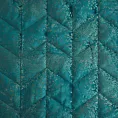 Narzuta welwetowa turkusowa 170x210 cm w zygzaki z przecieranym złotym nadrukiem AGATA Eurofirany Premium