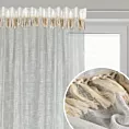 Zasłona naturalna z dodatkiem lnu w stylu boho 140x270 cm taśma/szelki - ALANIA