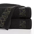 Ręcznik kąpielowy 50x90 cm bawełniany kolor czarny z żakardową bordiurą 480 g/m2 NIKA