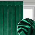 Zasłona ciemnozielona z welwetowej tkaniny zdobiona głębokimi fałdami i guzikami 85x250 cm (wymiar podany na gotowo) szelki - ALITA