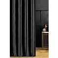 Zasłona szyta na tunelu czarna z miękkiej tkaniny welwetowej