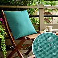 Poszewka na poduszkę 45x45 cm z gładkiej tkaniny wodoodpornej turkusowa idealna do ogrodu i na taras GARDEN 4