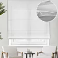 Roleta rzymska biała z matowej tkaniny ADEN,wykończona obciążnikiem