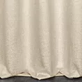 Zasłona szyta na taśmie 5 cm ciemnokremowo złocista z połyskującej tkaniny z geometrycznym, drobnym wzorem Pierre Cardin
