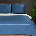 Pościel 220x200 cm z makosatyny bawełnianej kolor niebieski, biały styl nowoczesny Eva Minge