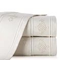 Ręcznik kąpielowy 50x90 cm bawełniany kolor kremowy z bordiurą zdobioną ornamentowym haftem 600 g/m2 KLAS 2