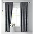 Zasłona grafitowa z miękkiego welwetu 140x250 cm taśma - SUZANA