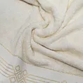 Ręcznik kąpielowy 50x90 cm bawełniany kolor kremowy z geometrycznym ornamentem 520 g/m2 KAMELA