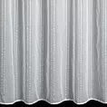 Firana biała  z etaminy zdobiona subtelnymi pionowymi pasami 140x280 cm taśma NASTIA