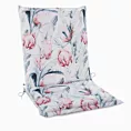 Poduszka na krzesło 45 x 90 x 3 cm  wodoodporna biało, niebieska zdobiona roślinnym wzorem GARDEN