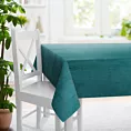 Obrus szyty SAFARI turkusowy z miękkiej welwetowej tkaniny z połyskiem