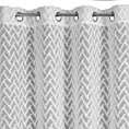Firana biała z etaminy zdobiona trójwymiarowym wzorem geometrycznym 14x250 cm przelotka MELI