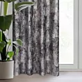 Zasłona welwetowa brązowo, szara zdobiona nadrukiem przecieranym 140x250 cm przelotka - ESTER