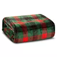 Koc 150x200 cm czerwono, zielony w kratkę FELIKS
